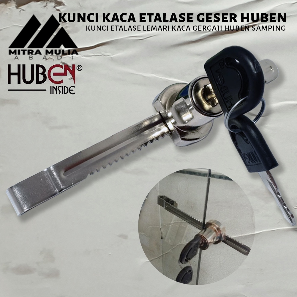 Kunci Kaca Etalase Geser Huben l Kunci Gergaji rel | pengunci etalase