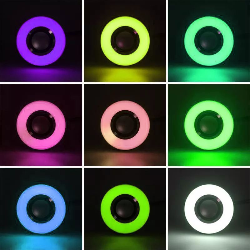 BOHLAM SPEAKER Lampu Bohlam warna warni Speaker Bluetooth wireless LED RGB remote E27 Hias kamar tidur Music disco natal warna warni