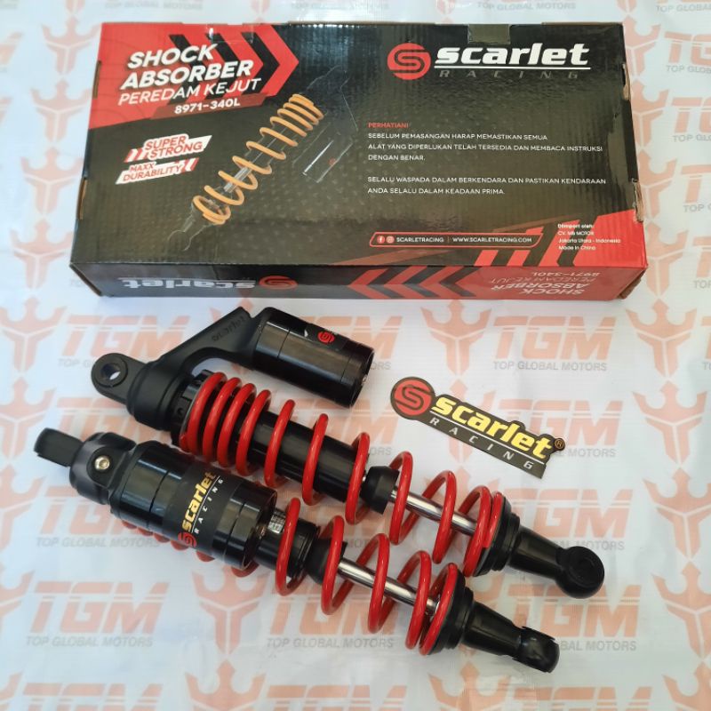 Shockbreaker Tabung Shock SCARLET RX King/Supra/Blade/Kharisma 340mm SCT8971-Merah/Hitam 340mm