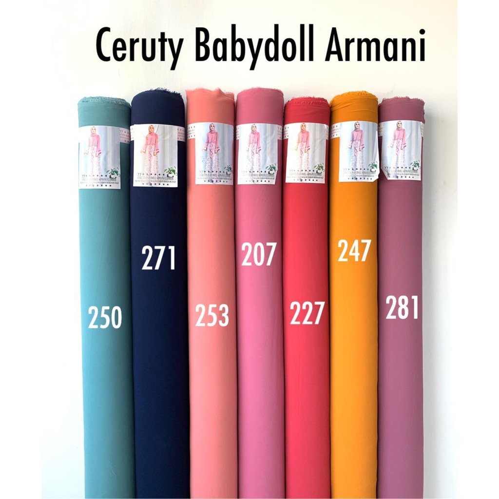 1 Roll Kain  Ceruty Baby Doll - Kain Ceruti Bahan Hijab Gamis (50 yard)