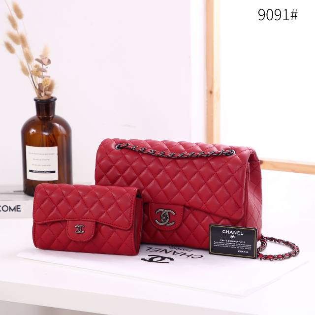 CHANEL CLASSIC MAXI CALF 9091 / SLING BAG 2in1 SEMI PREMIUM