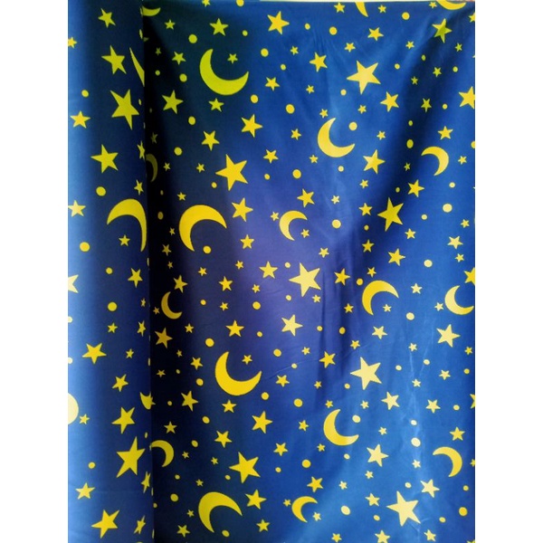 BAHAN KAIN SPREI METERAN (ECER) MURAH MOTIF BULANBINTANG (DISPERSE)