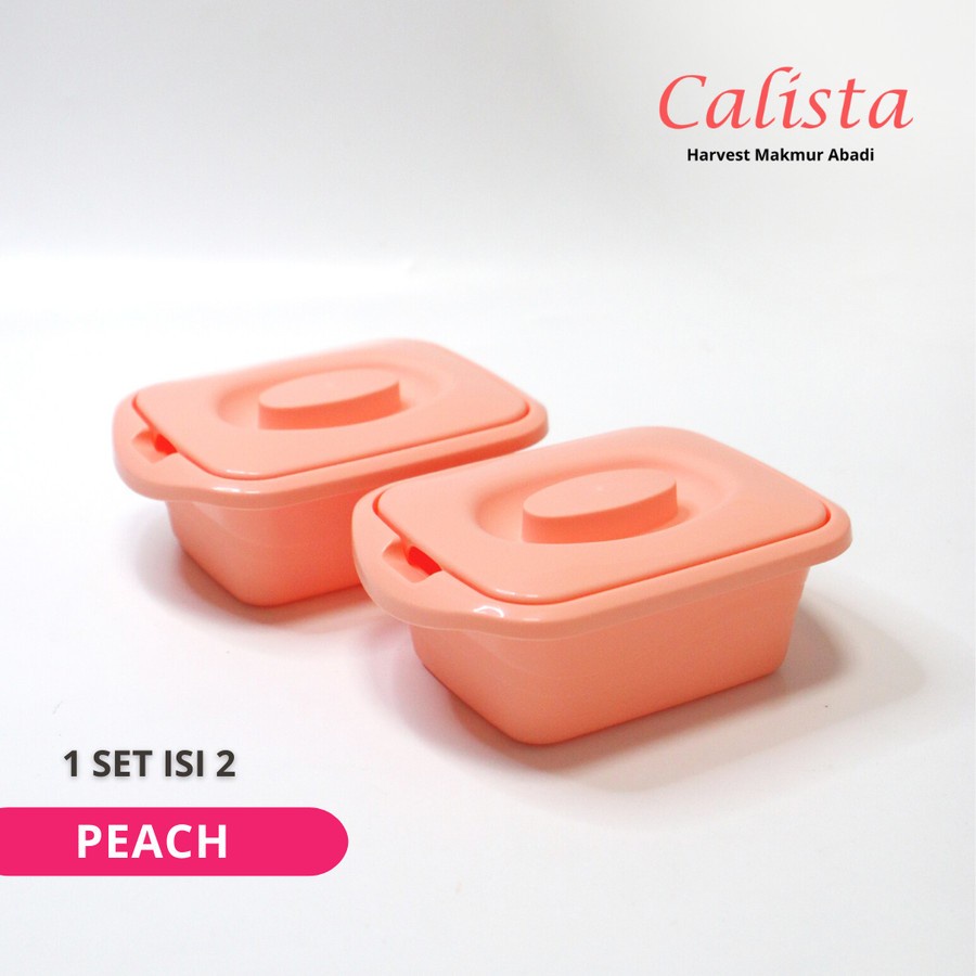 LT- [600 GR] Lotus Square Set isi 2pcs - Calista Tempat Saji Makanan