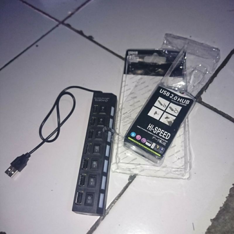 USB Hub 7 Port ON/OFF Saklar Plus LED