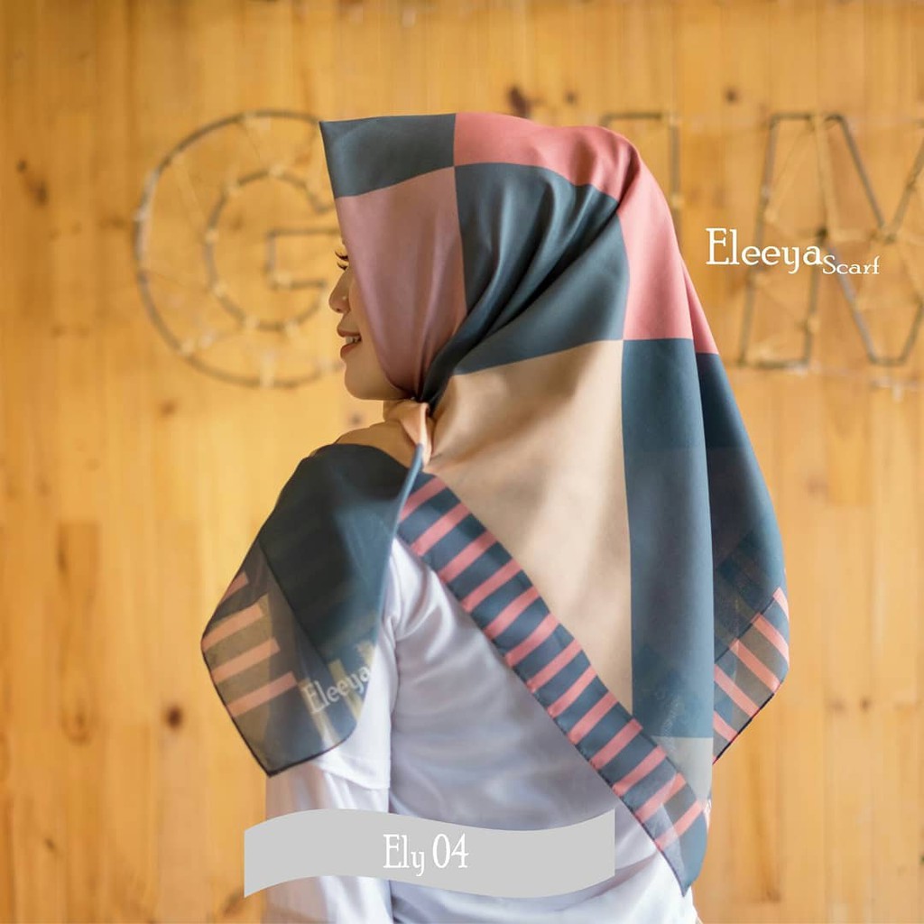 HIJAB SEGIEMPAT MOTIF ELY 04 II Eleeya Scarf