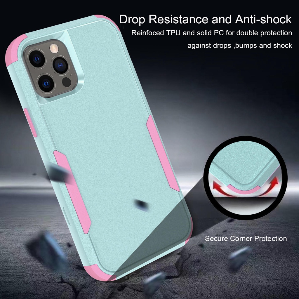 Casing Hardcase iPhone 13 14 Pro Max 12 Pro Max Mini XS Max XR X 11 Pro Max 7 8 Plus Shockproof Motif Militer