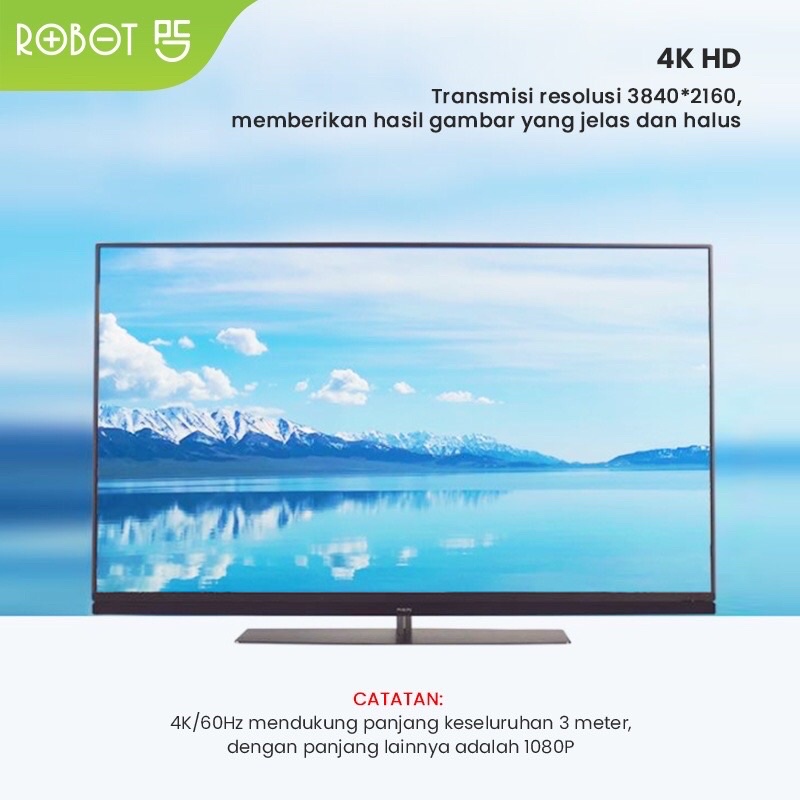 ROBOT RHH10 Adapter Ekstensi Kabel HDMI Female to Female 4K HD Original - Garansi 1 Tahun