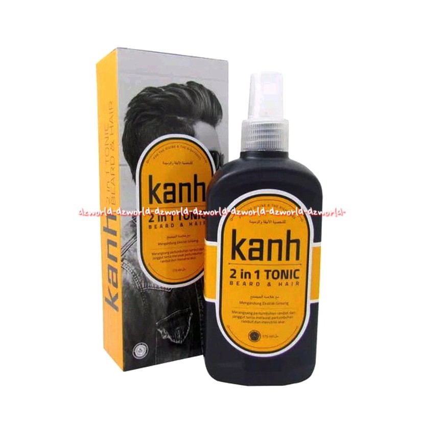 Kanh 2 In 1 Tonic Beard &amp; Hair 175ml Penyubur Rambut Jenggot Penumbuh Jenggot Rambut Untuk Pria Laki Laki Cowok Khan Kahn Hair Tonic For Men