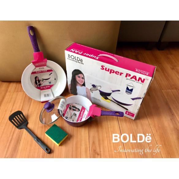 Panci Bolde Panci Set Bolde Super Pan Granite Set 5 Pcs Panci Ungu Set - Ungu Ragilanggara20