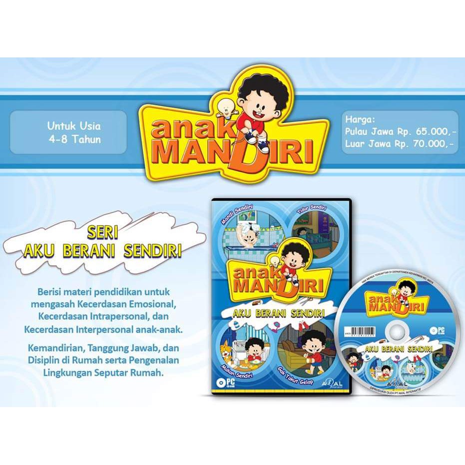 CD Edukasi Interaktif Anak Mandiri Aku Berani Sendiri Akal Interaktif