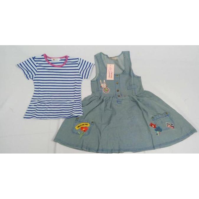 New Edition Pakaian Anak - Baju Setelan Dress Anak Perempuan 2in1 (MJ 328) 2-7Thn