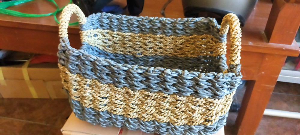 Keranjang Multifungsi Persegi Panjang Mix Natural Raffia Bsg-5106s