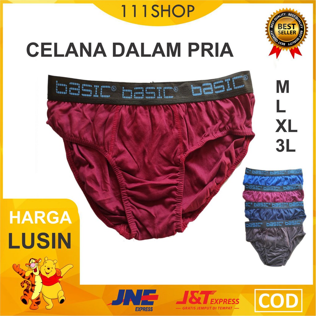 (12PCS / 1LUSIN) CD CELANA DALAM PRIA BASIC