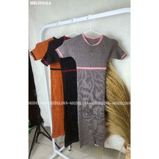 MDLV ~ BAJU RAJUT DRESS PAULA // DRESS RAJUT BODYCON // DRESS LENGAN PENDEK RAJUT // FASHION WANITA