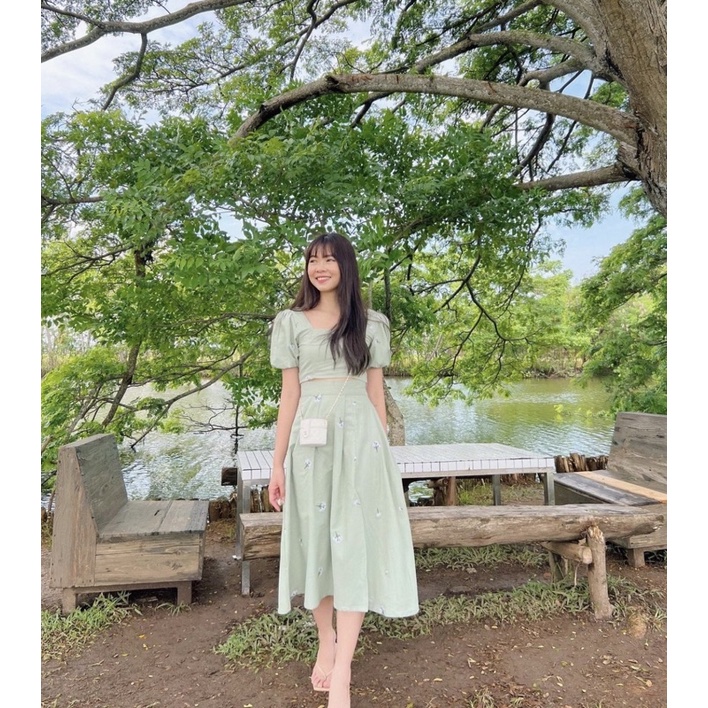 Ready Stock Oudre Ansim Set Sage Green Breathe Collection S/M