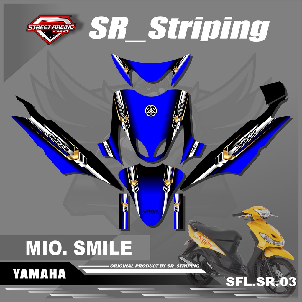 Decal Full Body MIO SMILE - Sticker Decal MIO SMILE Motif Racing. SFL.SR.03