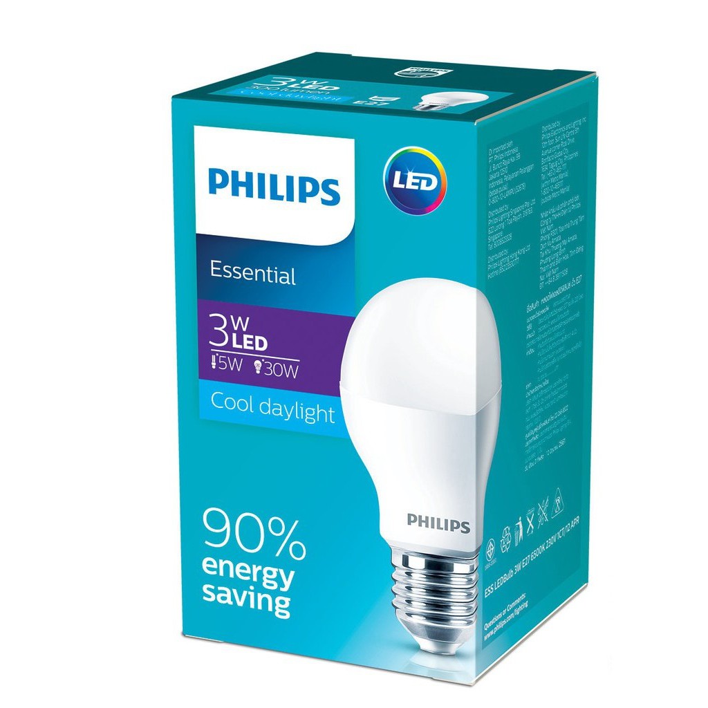  Lampu  Philips  Essential LED  3W 3 Watt Shopee Indonesia