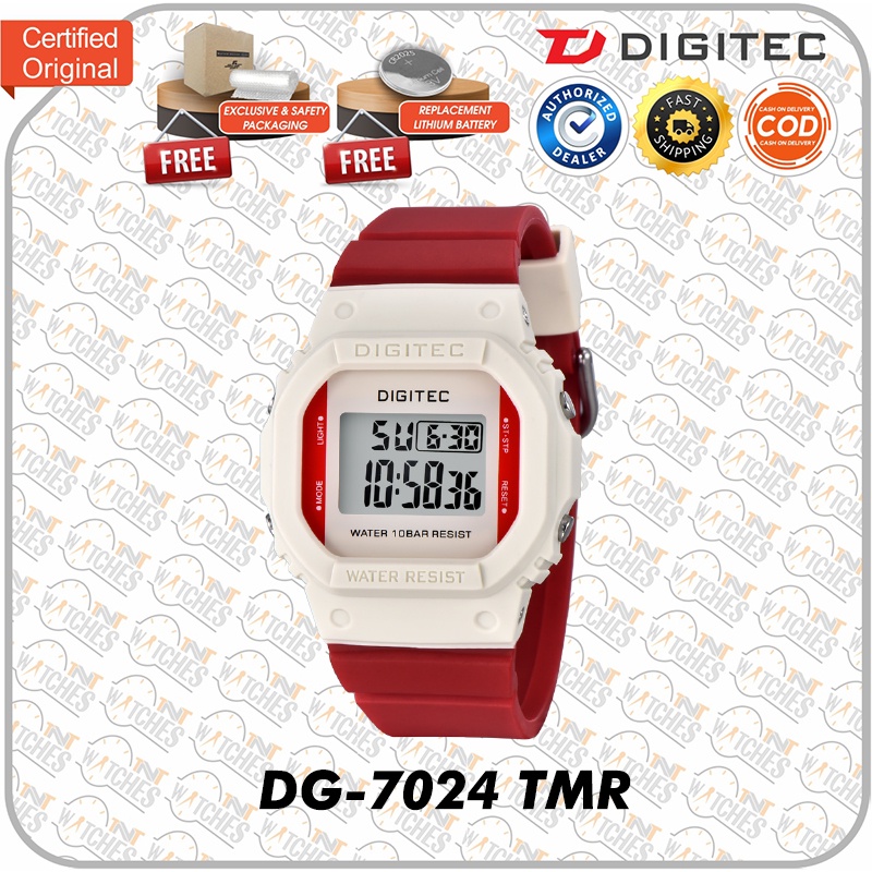 Jam Tangan DIGITEC DG-7024 / DG 7024 / DG7024 4088  Watch ORIGINAL-Red Indonesia - TMR