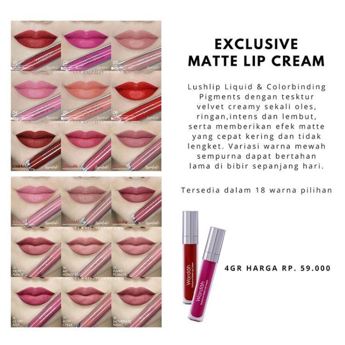 Wardah Lipcream Exclusive matte Original - Lipcream Wardah - Lipmatte Wardah