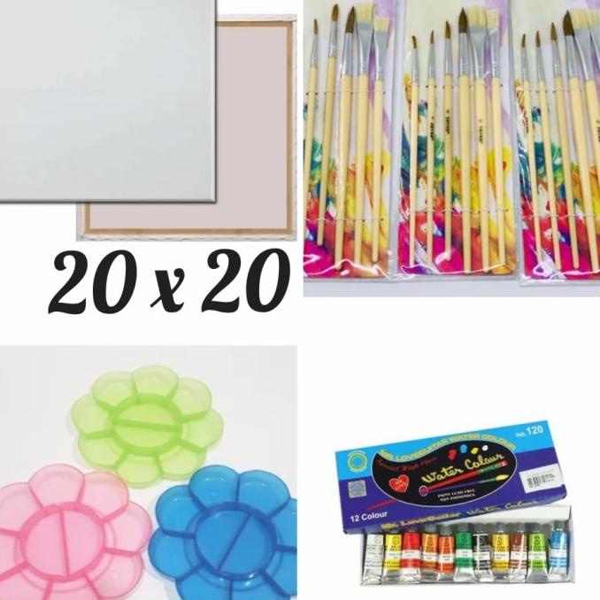 

Paket Lukis Kanvas (kanvas 20x20+kuas+palet+cat air)