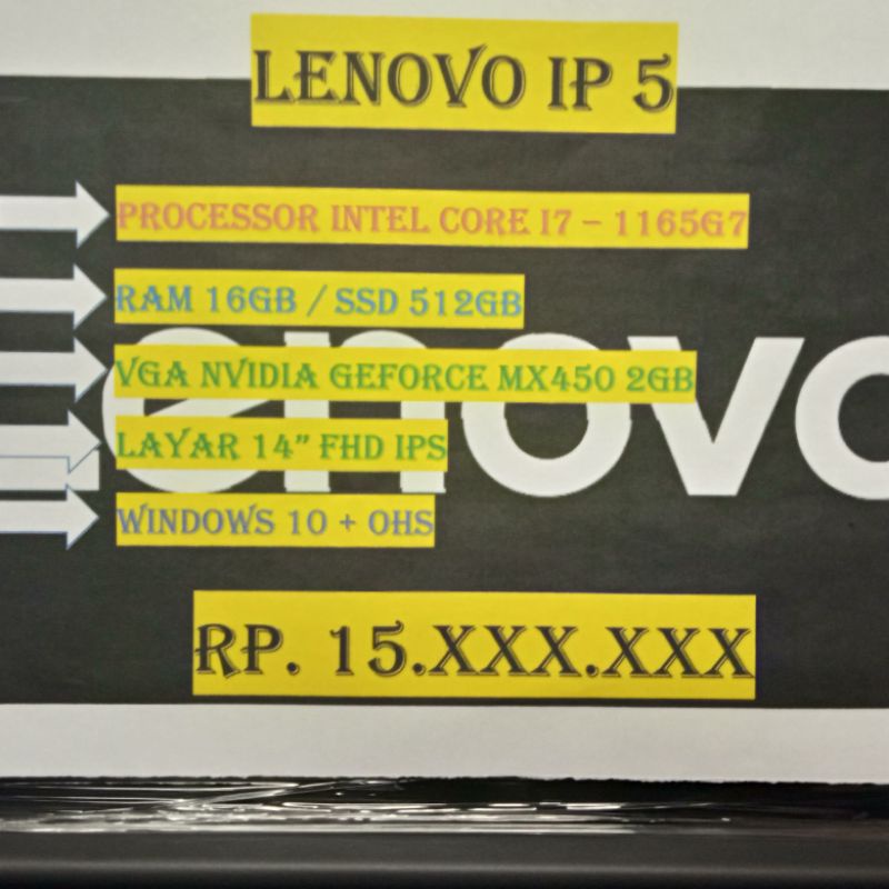 LENOVO IP 5 I7 1165G7 16GB SSD 512GB MX450 2GB