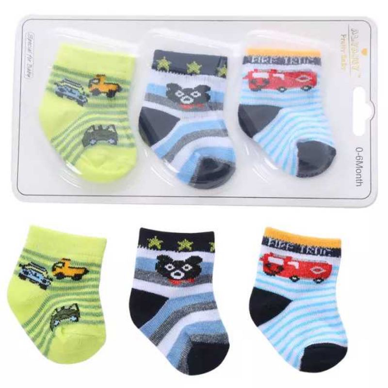 12 PASANG KAOS KAKI BEBY 1 SAMPAI 6 BULAN /MOTIF /KARAKTER BEBY COWO/CEWE  (RANDOM)