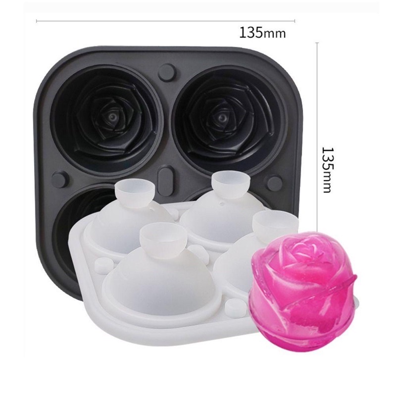 Cetakan es ice tray jelly bentuk rose