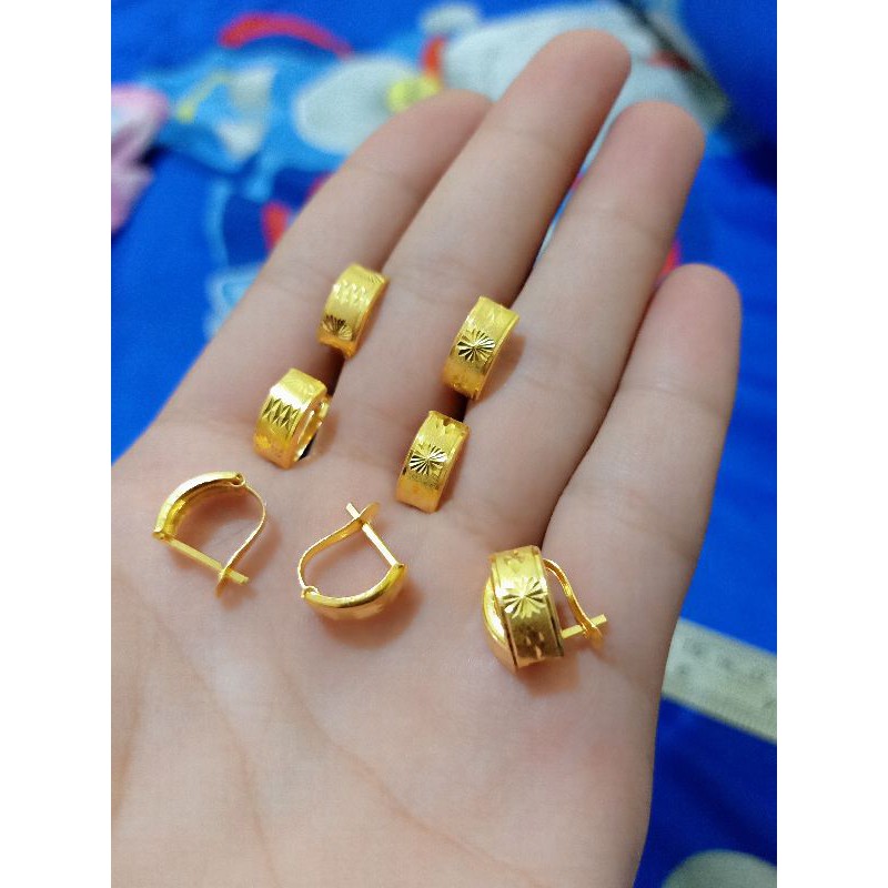 ANTING JEPIT UKIR PERAK 925 LAPIS MAS 24K