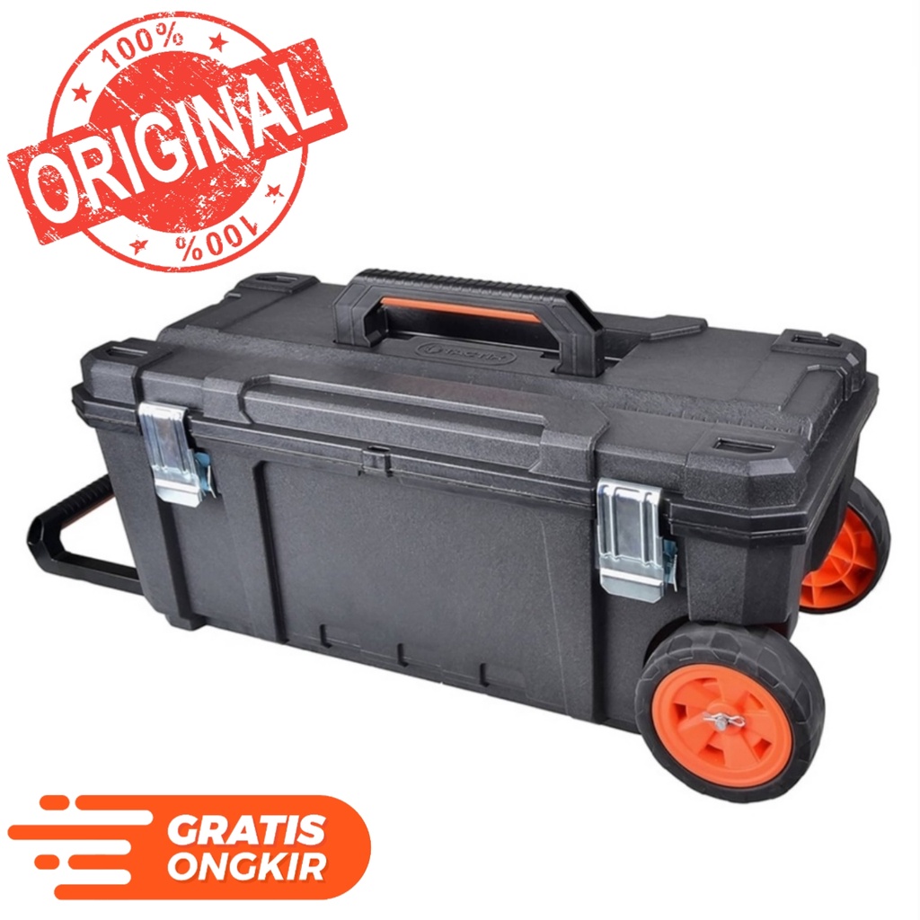 Tactix Kotak Perkakas Dengan Roda 71 Cm - Hitam