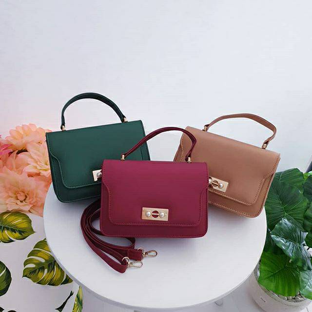 Tas slempang wanita jelly mutiara / tas cantik / tas branded /tas lokal