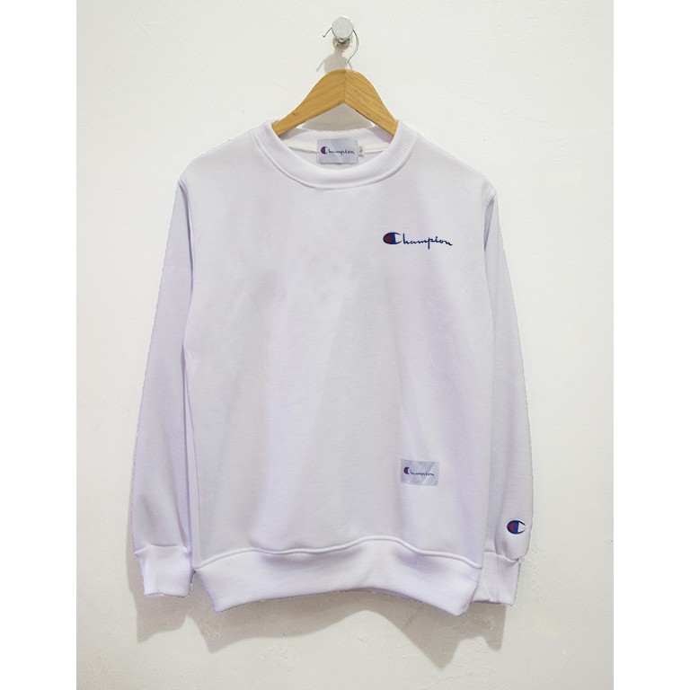 Crewneck Sweater Champion Premium-putih tulisan kecil