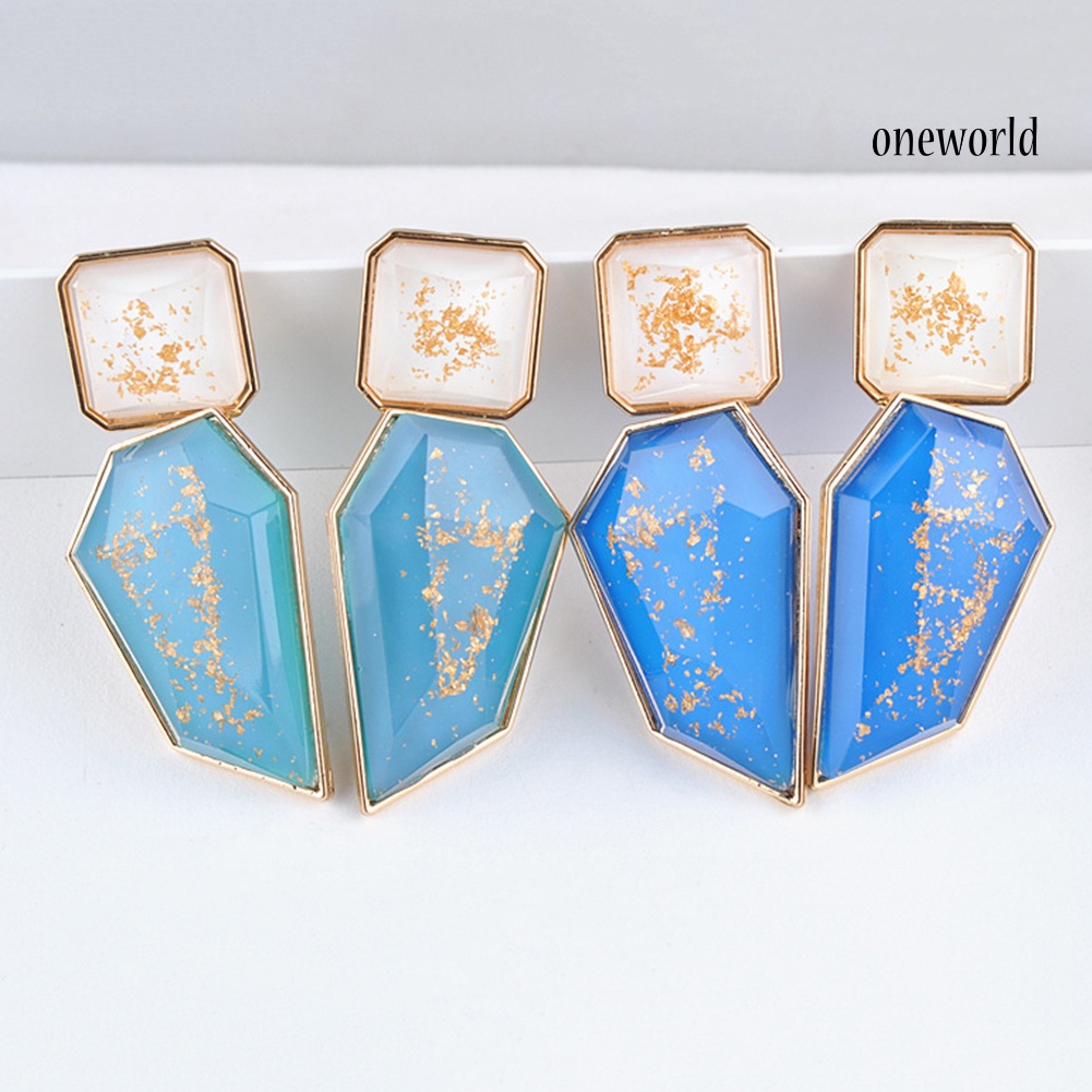 OW@ Fashion Party Women Irregular Geometric Acrylic Statement Drop Earrings Jewelry