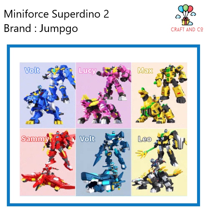 Mainan robot Mini force Miniforce super dino transform 2 ORI Jumpgo