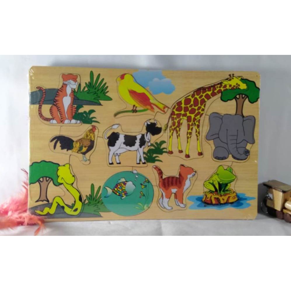 PUZZLE KAYU - MAINAN EDUKASI - PUZZLE GAMBAR HEWAN. Riens Collections