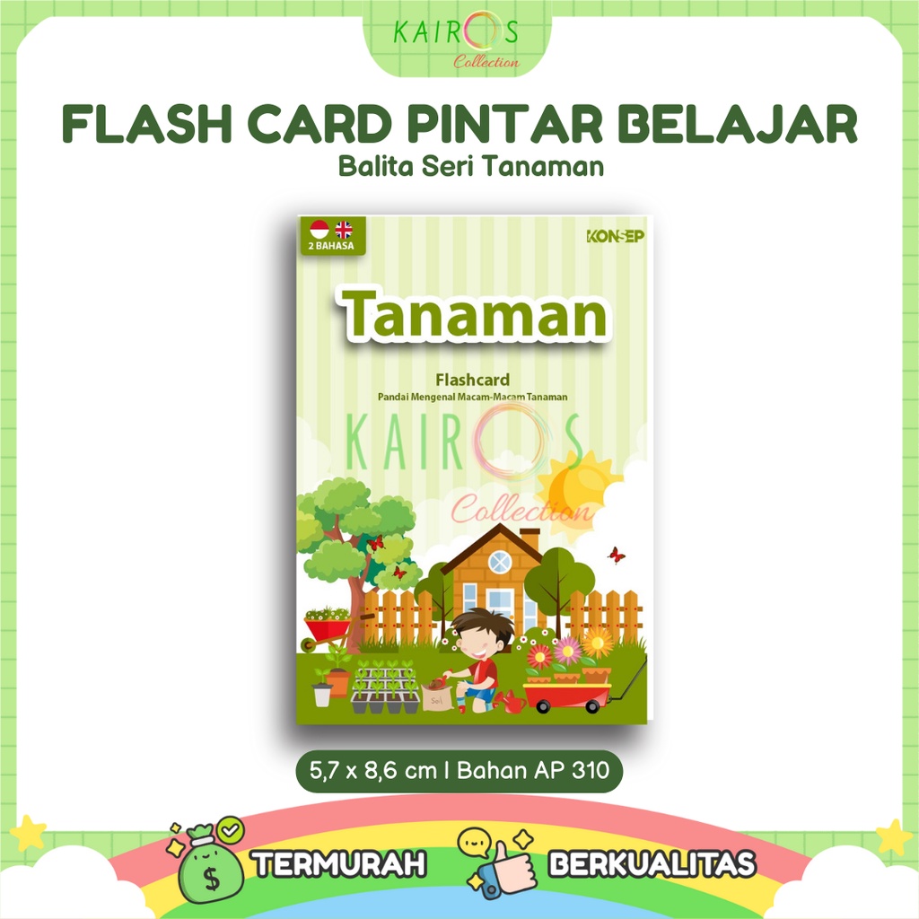 Flashcard Flash Card Kartu Pintar Belajar Balita Seri Tanaman