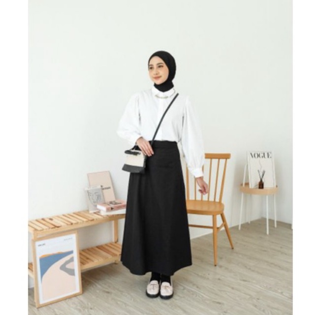 Zara Skirt  MIDI // Rok A line // Rok Kerja // Rok Basic Set ROMPI