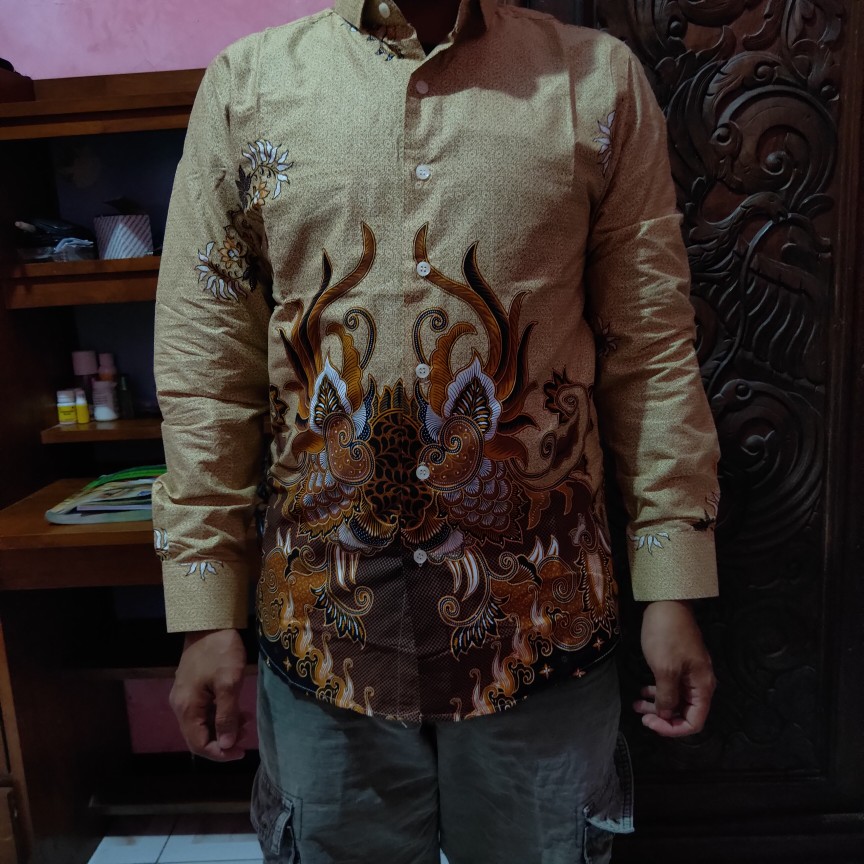 Batik Pria Slim Fit Lengan Panjang Kemeja Batik Pria Colindion Cbl1053