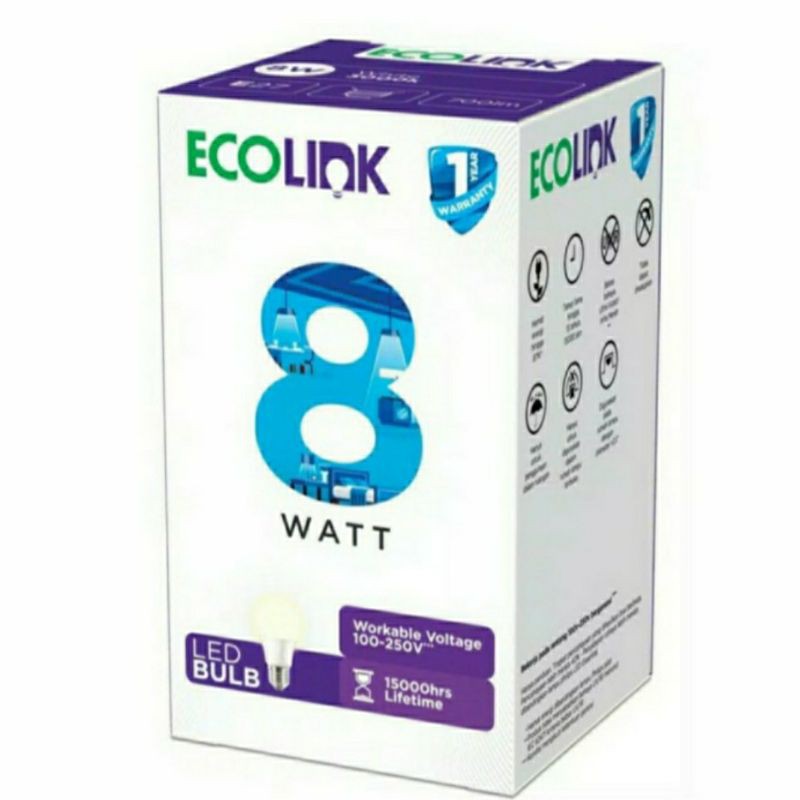 lampu led bulb ecolink 8w