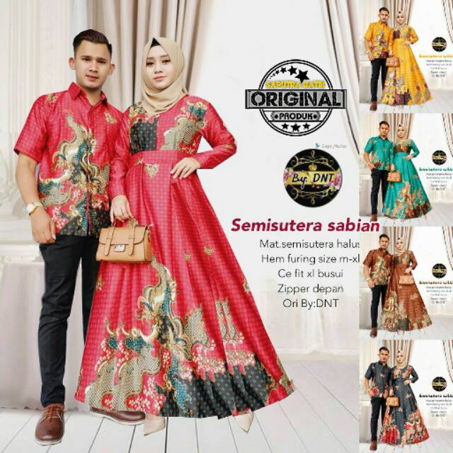 Batik Couple SemiSutera SABIAN gamis sarimbit baju pesta