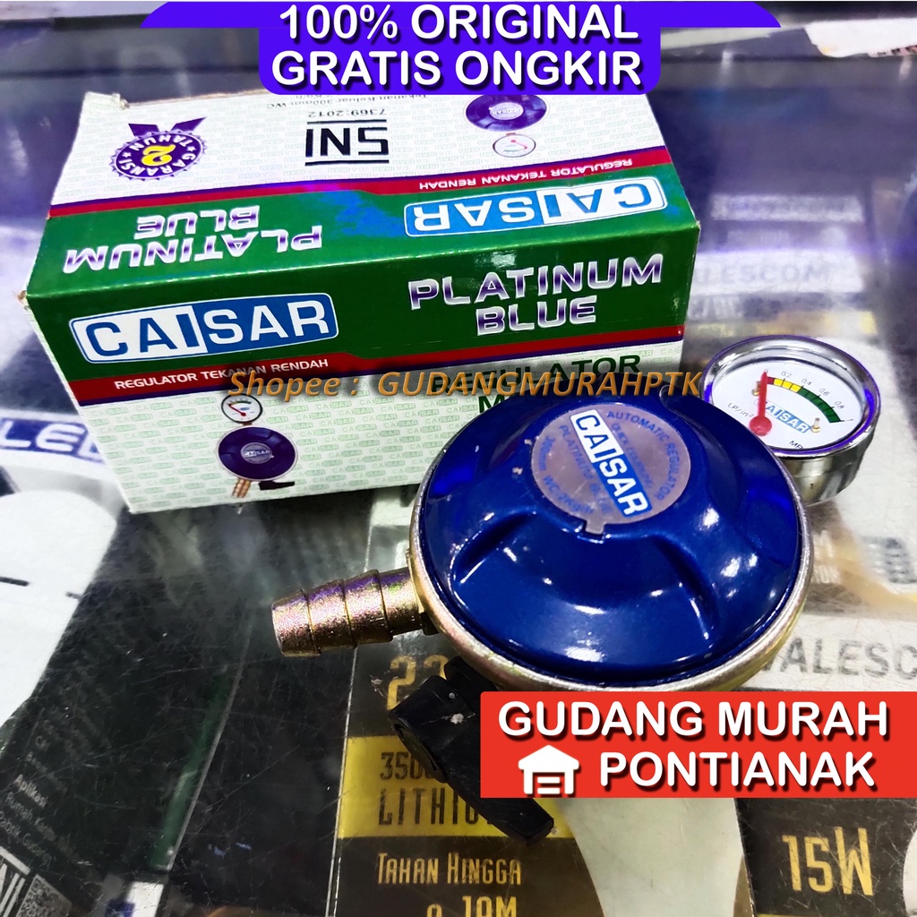 Regulator CAISAR Gas Quick Coupling Platinum Blue Regulator Anti bocor Full Besi pengunci tabung Kualitas bagus saingan starcam destec