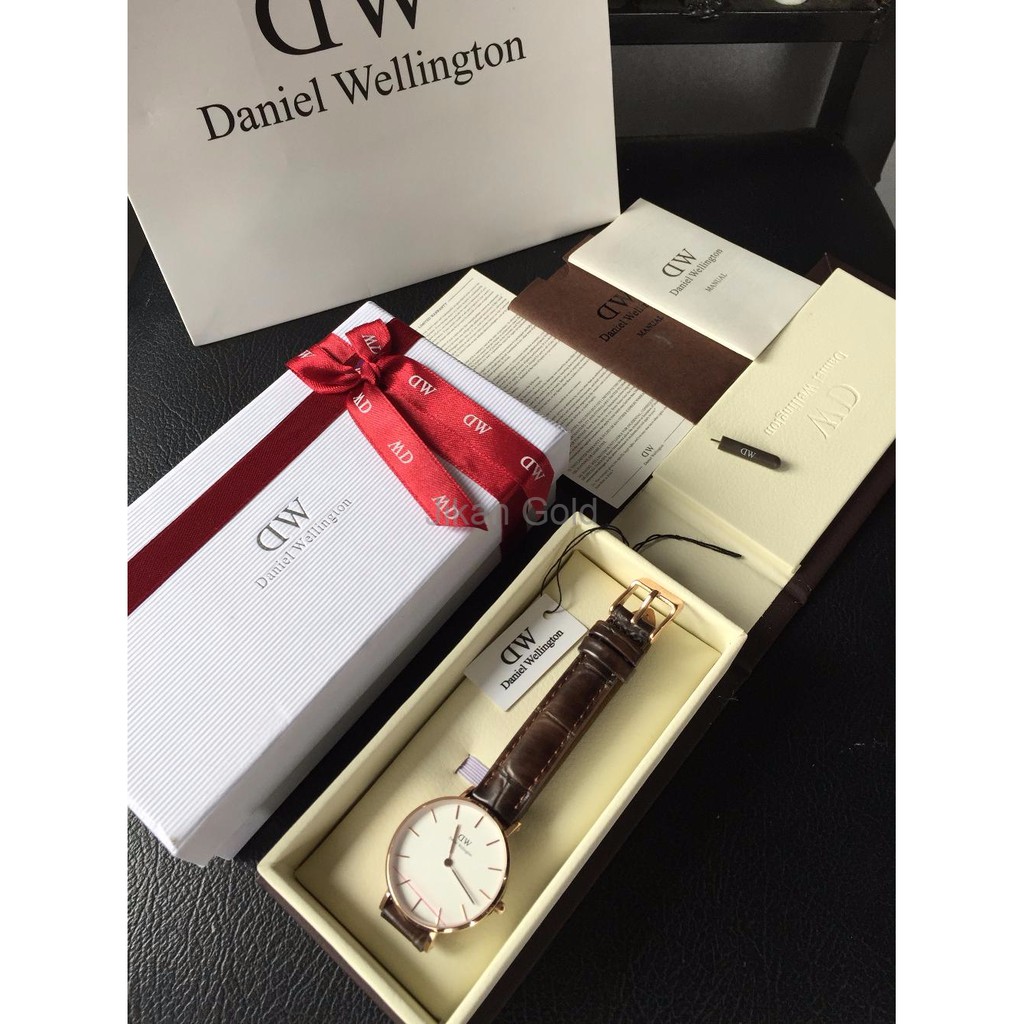 Daniel Wellington Petite Rosegold classic york brown 32mm original