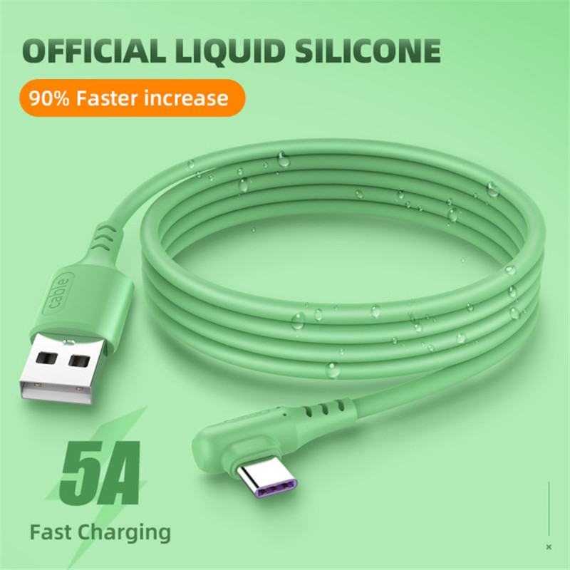 Kabel Data / Charger Micro Usb / Tipe C / 5a Fast Charging Bahan Silikon Untuk For Android Iphone