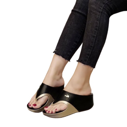 Sandal jepit wedges buaya matte sandal wanita populer