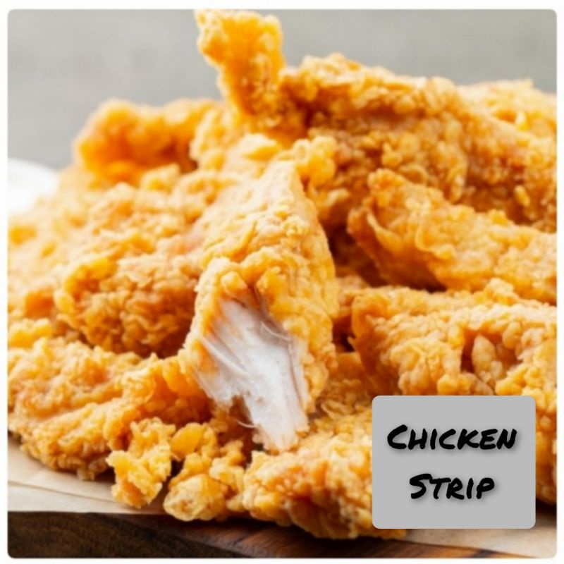 

Chicken Strip / fillet dada ayam krispi crispy frozen food bogor cemilan beku murah enak lauk instan ayam finger