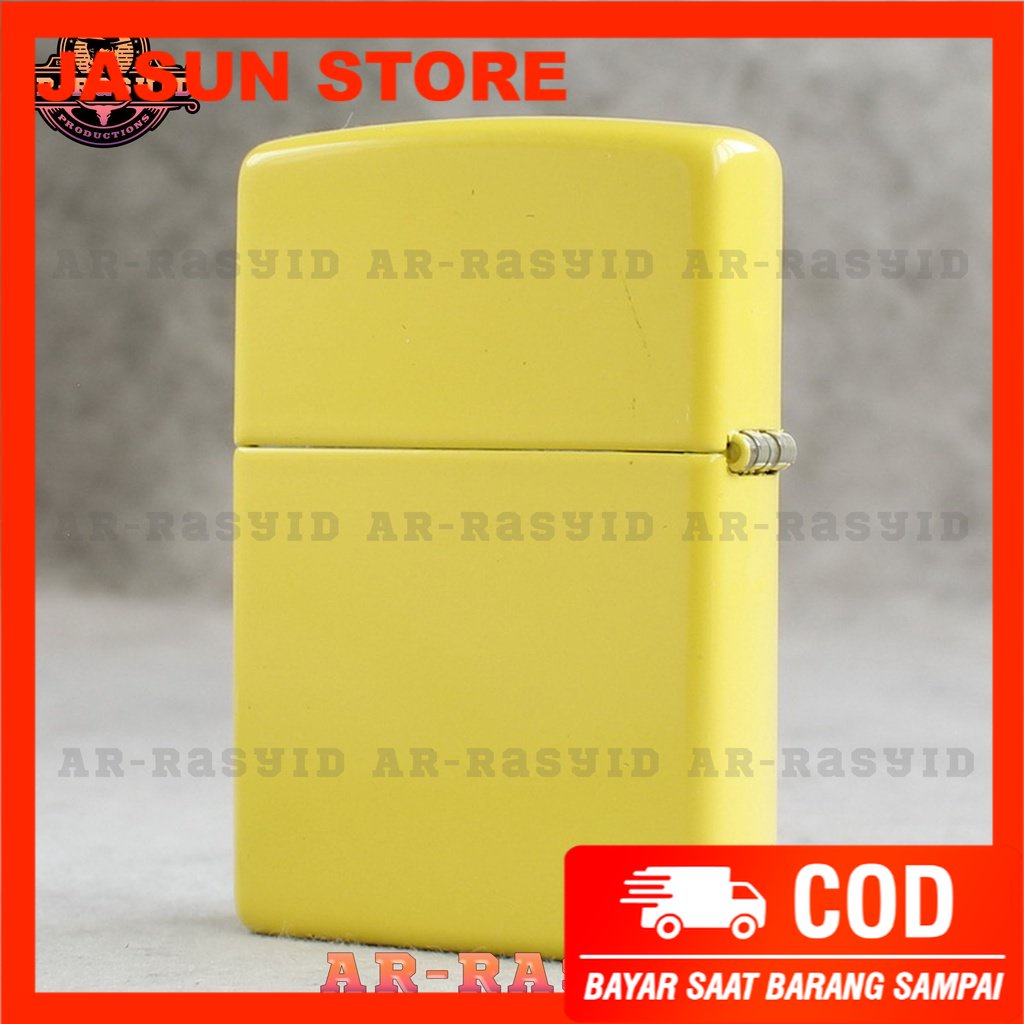 BISA COD! Korek Api Minyak Zippo Matte Yellow Kuning Polos 24839