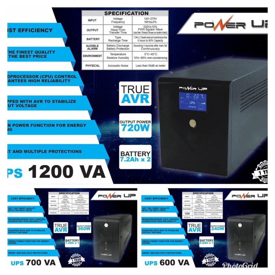 UPS STABILIZER POWER UP 1200VA