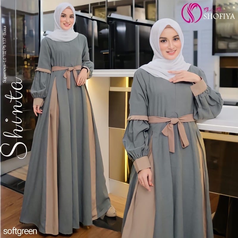 (COD) Shinta Dress/ Gamis moscrape / Gamis Terbaru Termurah/ Gamis Muslimah / Gamis Shofiyah-3