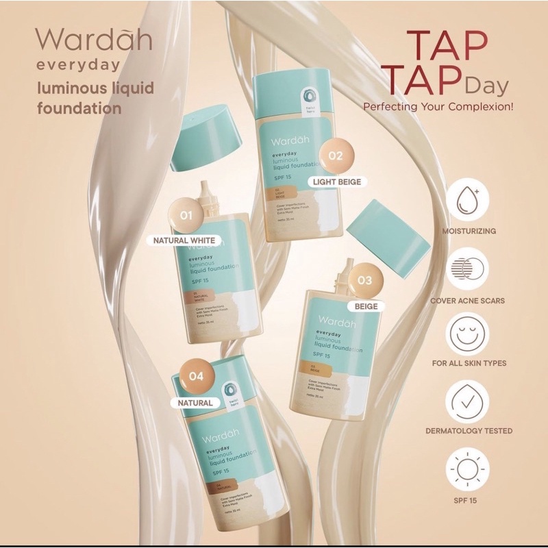 WARDAH EVERYDAY LUMINOUS LIQUID FOUNDATION SPF 15 (NEW PACKAGING) 40ML