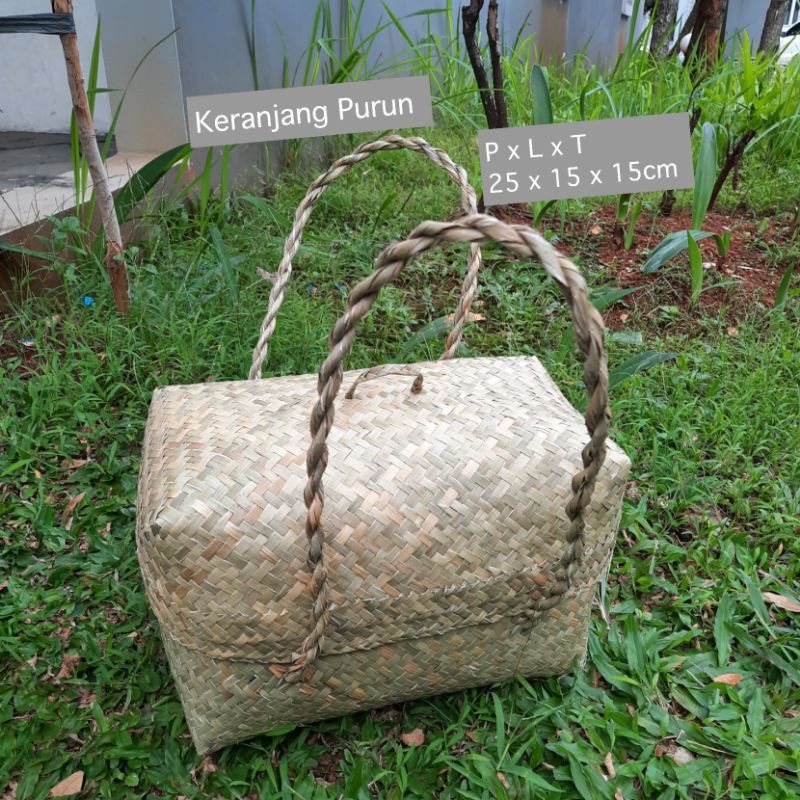 Keranjang Anyaman Purun / Tas Purun / Tas Anyam / Kotak Bingkisan Hampers E09