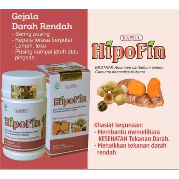 Herbal Kapsul Hipofin Griya Herba Alami untuk Darah Rendah isi 60 kapsul original